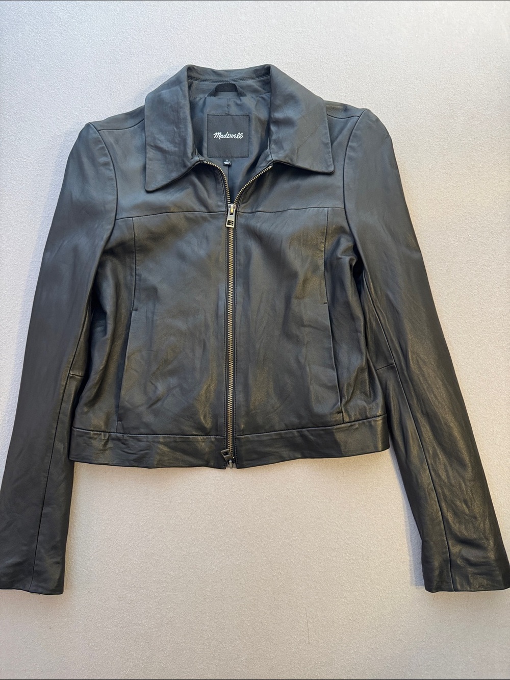 Madewell by J Crew, Black Lamb Leather Jacket From show “Yellowjackets” Wardrobe
